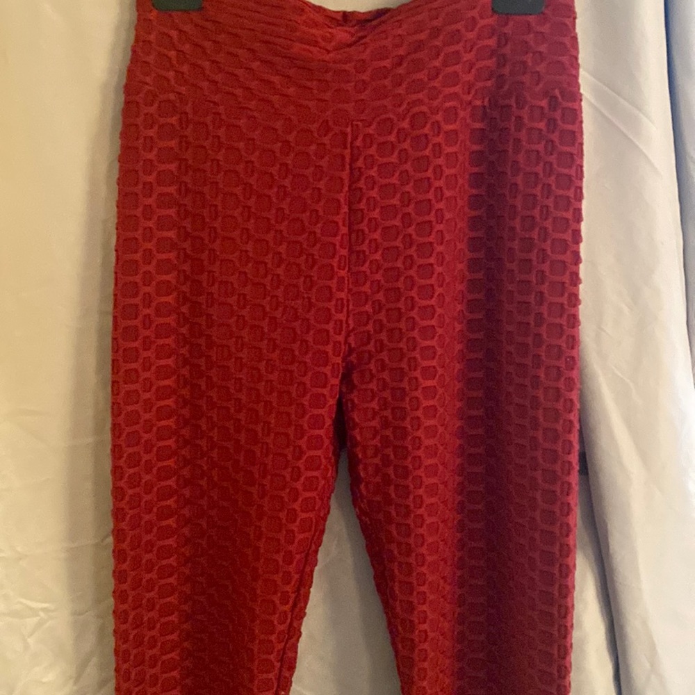 Dark Red Work Out Leggings